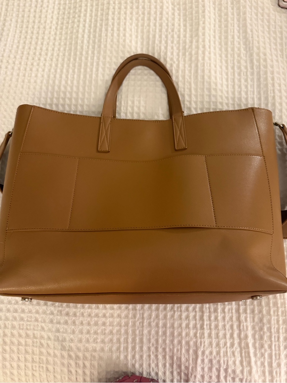 Calpak Haven 16" Leather Laptop Tote in Toffee - Picture 4 of 4